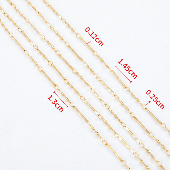Stainless Steel Handmade Round Bar Chain Necklace Accessories With Electroplating