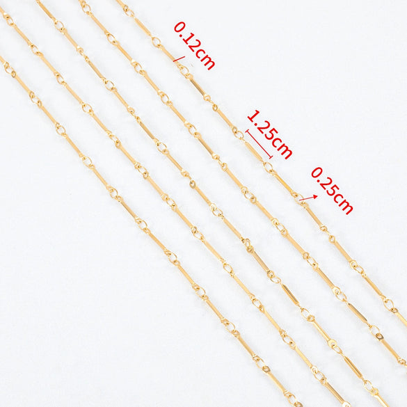 Stainless Steel Handmade Round Bar Chain Necklace Accessories With Electroplating