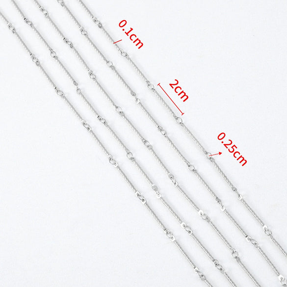 Stainless Steel Handmade Round Bar Chain Necklace Accessories With Electroplating