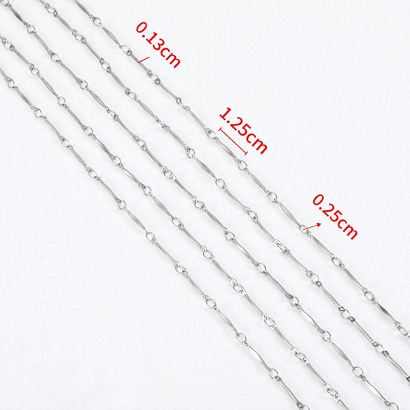 Stainless Steel Handmade Round Bar Chain Necklace Accessories With Electroplating