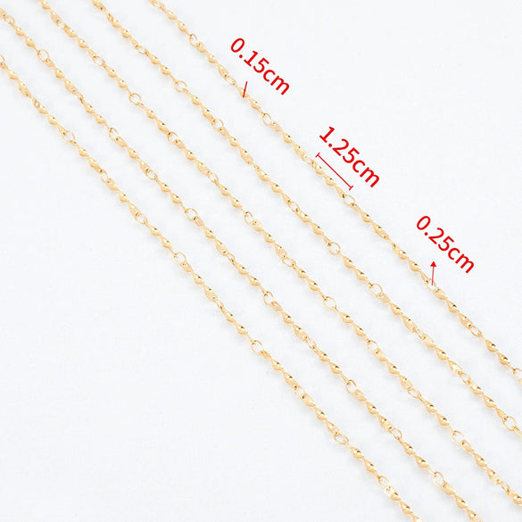 Stainless Steel Handmade Round Bar Chain Necklace Accessories With Electroplating