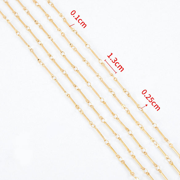 Stainless Steel Handmade Round Bar Chain Necklace Accessories With Electroplating