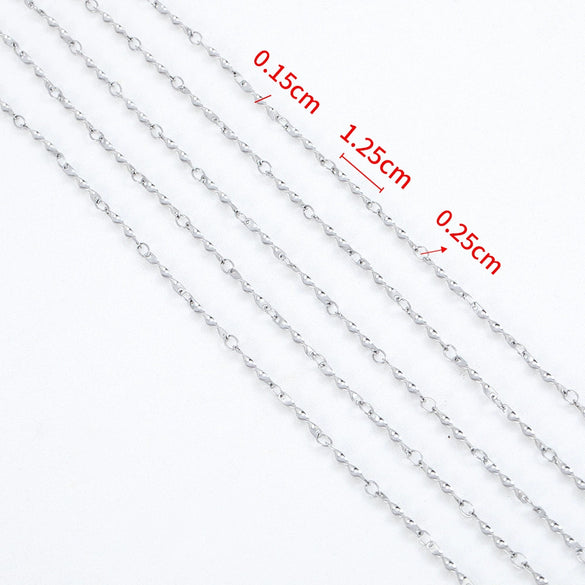 Stainless Steel Handmade Round Bar Chain Necklace Accessories With Electroplating