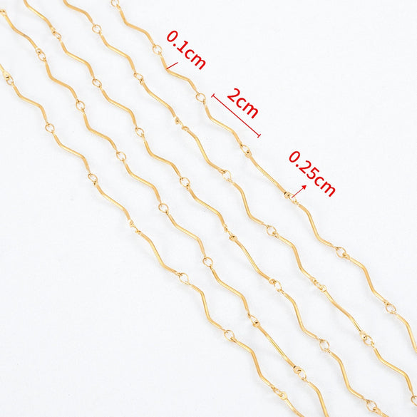 Stainless Steel Handmade Round Bar Chain Necklace Accessories With Electroplating