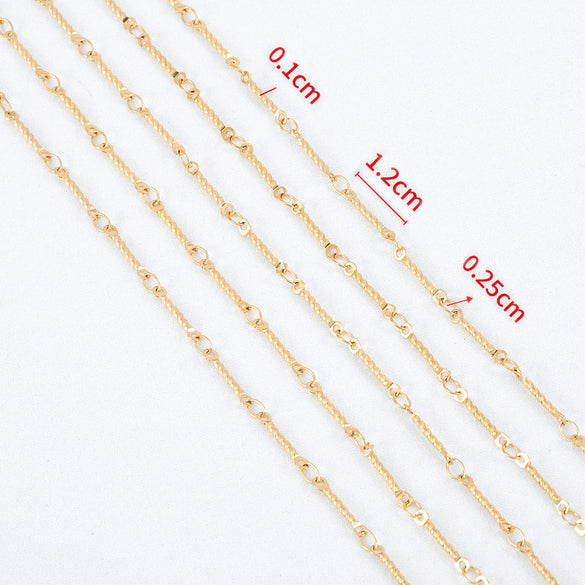 Stainless Steel Handmade Round Bar Chain Necklace Accessories With Electroplating