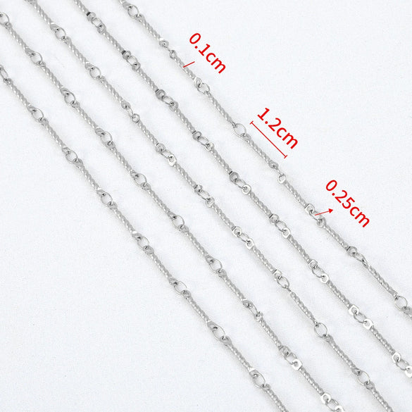 Stainless Steel Handmade Round Bar Chain Necklace Accessories With Electroplating