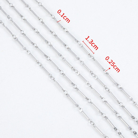 Stainless Steel Handmade Round Bar Chain Necklace Accessories With Electroplating