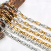 Stainless Steel Handmade Trapezoidal Chain Necklace Accessories Gold Electroplated
