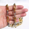 Stainless Steel Handmade Trapezoidal Chain Necklace Accessories Gold Electroplated