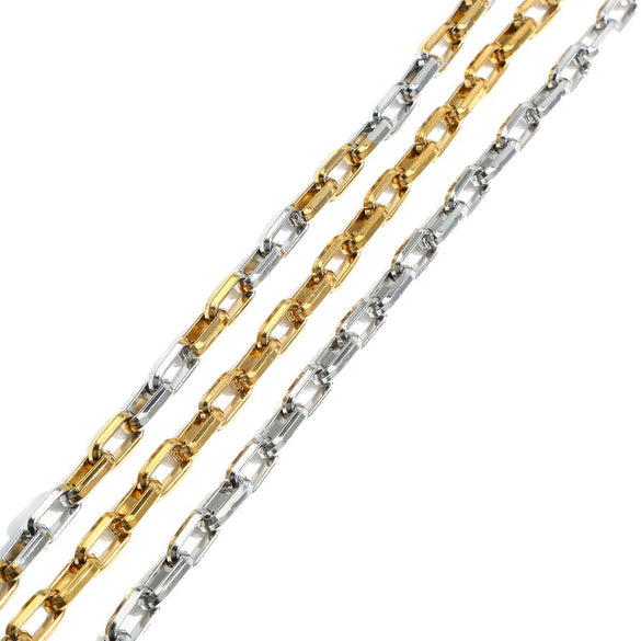 Stainless Steel Handmade Trapezoidal Chain Necklace Accessories Gold Electroplated