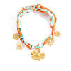 Stainless Steel Handmade Women's Necklace With Flower Sixpointed Star Coral Pendant And Colorful Silk Scarf Chain Electroplated Geometric Design