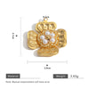Stainless Steel Handmade Woven Flower Pearl Pendant Jewelry Accessories Earrings With Electroplating
