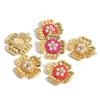 Stainless Steel Handmade Woven Flower Pearl Pendant Jewelry Accessories Earrings With Electroplating
