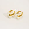 Stainless Steel Handpainted Enamel Heart And U Shape Electroplated Gold Women's Earrings