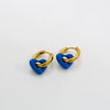 Stainless Steel Handpainted Enamel U Shape Heartshaped Electroplated Women's Earrings
