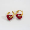 Stainless Steel Handpainted Enamel U Shape Heartshaped Electroplated Women's Earrings