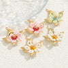 Stainless Steel Handwoven Flower And Bow Pattern Pendant Jewelry Accessories For Necklace And Earrings