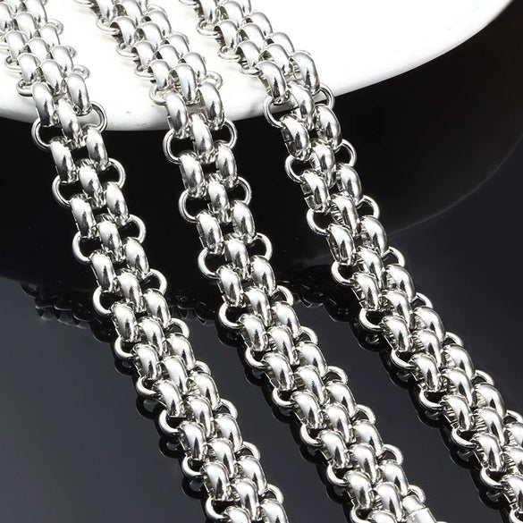 Stainless Steel Handwoven Interlocking Watch Chain Jewelry For Men And Women Hip Hop Style