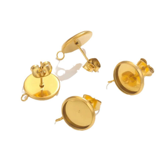 Stainless Steel Hanging Earrings Diy Handmade Accessories With Electroplating Treatment