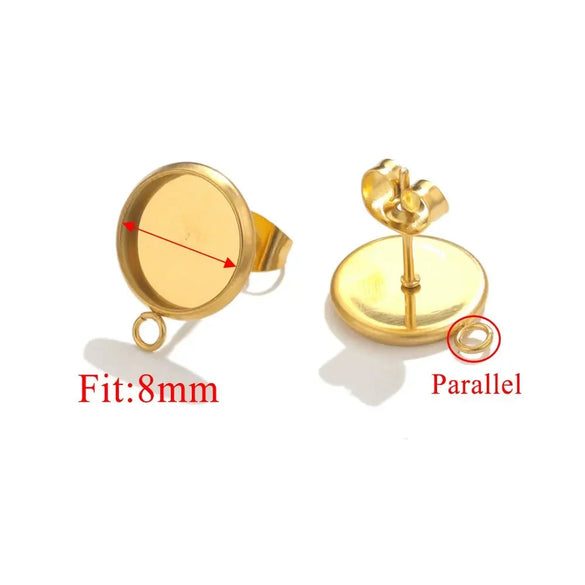 Stainless Steel Hanging Earrings Diy Handmade Accessories With Electroplating Treatment