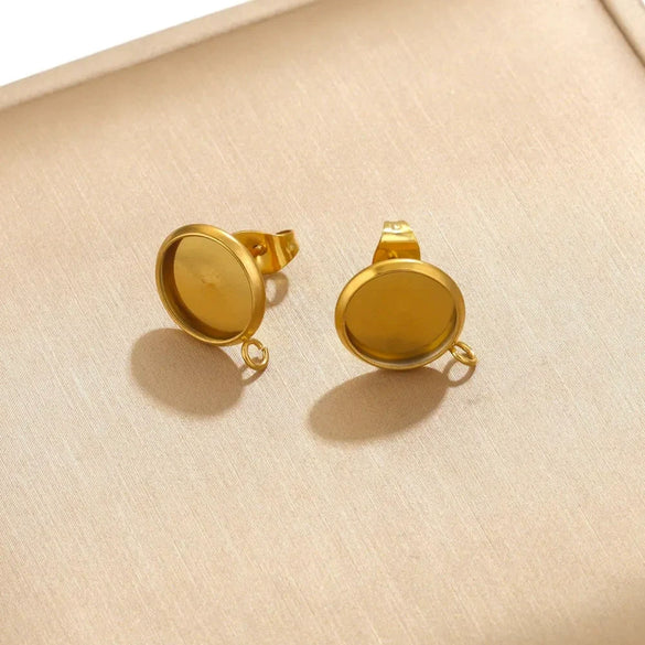 Stainless Steel Hanging Earrings Diy Handmade Accessories With Electroplating Treatment