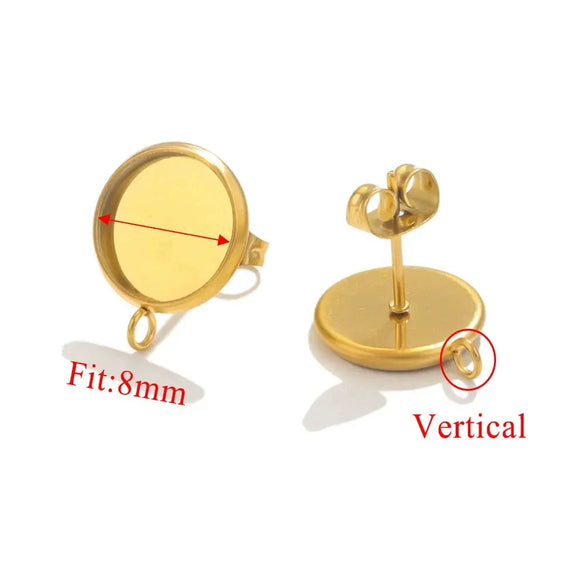 Stainless Steel Hanging Earrings Diy Handmade Accessories With Electroplating Treatment