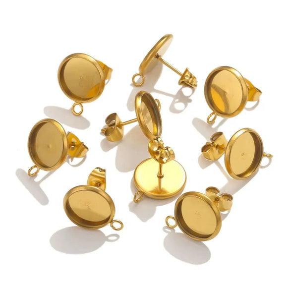 Stainless Steel Hanging Earrings Diy Handmade Accessories With Electroplating Treatment