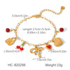 Stainless Steel Heart And Eightpointed Star Pendant Bracelet With Electroplating Ins Style