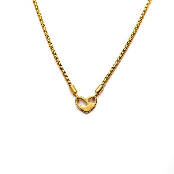 Stainless Steel Heart And Letter Fashion Necklace With Electroplating For Women