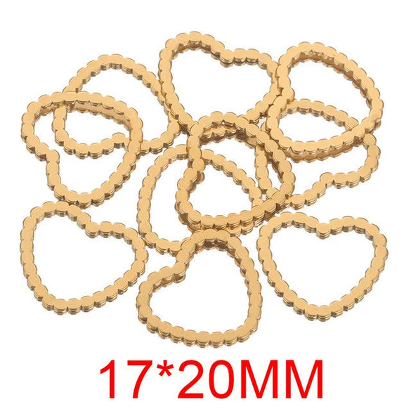 Stainless Steel Heart And Oval Water Drop Diy Handmade Jewelry Accessories Cartoon Geometric Style With Electroplating