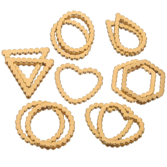 Stainless Steel Heart And Oval Water Drop Diy Handmade Jewelry Accessories Cartoon Geometric Style With Electroplating