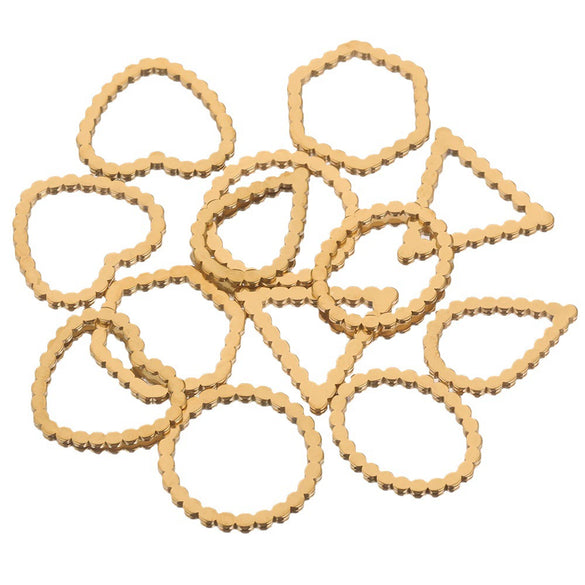 Stainless Steel Heart And Oval Water Drop Diy Handmade Jewelry Accessories Cartoon Geometric Style With Electroplating