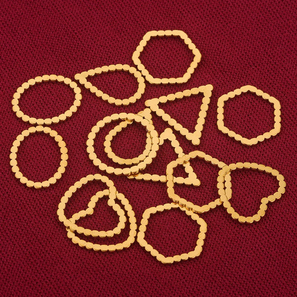 Stainless Steel Heart And Oval Water Drop Diy Handmade Jewelry Accessories Cartoon Geometric Style With Electroplating