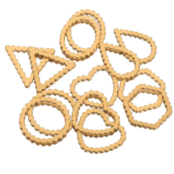 Stainless Steel Heart And Oval Water Drop Diy Handmade Jewelry Accessories Cartoon Geometric Style With Electroplating