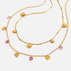 Stainless Steel Heart And Star Pendant Necklace Electroplated For Women