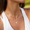 Stainless Steel Heart And Star Pendant Necklace Electroplated For Women