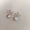 Stainless Steel Heart Bow Insects Niche Design Electroplated Women's Earrings