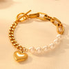 Stainless Steel Heart Bracelet For Women Niche Design Cartoon Style Electroplated