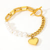 Stainless Steel Heart Bracelet For Women Niche Design Cartoon Style Electroplated