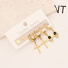 Stainless Steel Heart Butterfly Earring Set With Electroplating