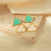 Stainless Steel Heart Drop Earrings French Retro Style Electroplated