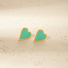Stainless Steel Heart Drop Earrings French Retro Style Electroplated