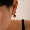 Stainless Steel Heart Earrings For Women Electroplated