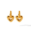 Stainless Steel Heart Earrings For Women Electroplated