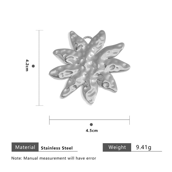 Stainless Steel Heart Fanshaped Leaf Pendant Jewelry Highend Electroplated For Necklace Bracelet Accessories