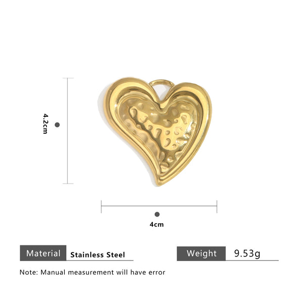 Stainless Steel Heart Fanshaped Leaf Pendant Jewelry Highend Electroplated For Necklace Bracelet Accessories