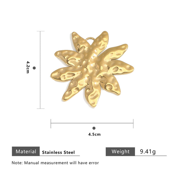 Stainless Steel Heart Fanshaped Leaf Pendant Jewelry Highend Electroplated For Necklace Bracelet Accessories