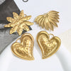Stainless Steel Heart Fanshaped Leaf Pendant Jewelry Highend Electroplated For Necklace Bracelet Accessories