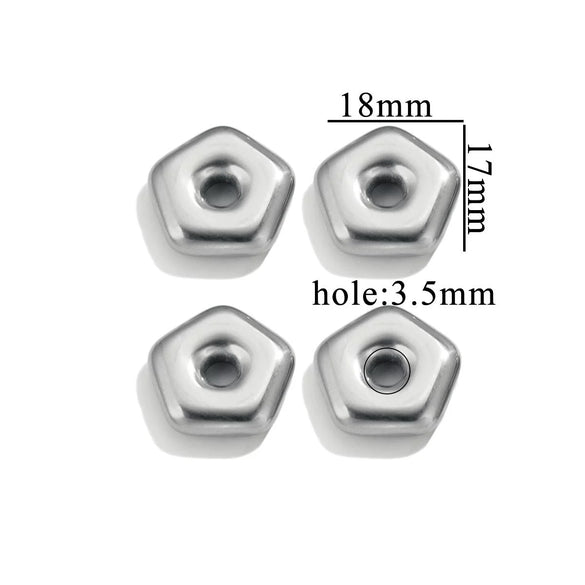 Stainless Steel Heart Fivepointed Star Large Hole Hexagonal Partition Fish Pattern Diy Jewelry Necklace Making Supplies Accessories With Electroplating