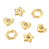 Stainless Steel Heart Fivepointed Star Large Hole Hexagonal Partition Fish Pattern Diy Jewelry Necklace Making Supplies Accessories With Electroplating